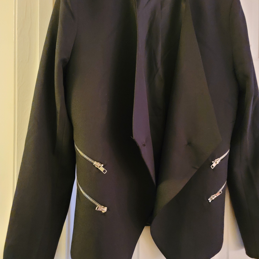 Fate Blazer With Side Zipper Embellishment
